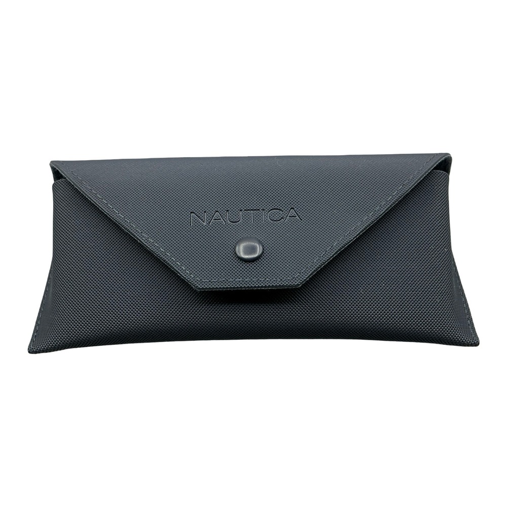 Nautica Black Textured Sunglasses Case Snap Closure Foldable Travel Pouch